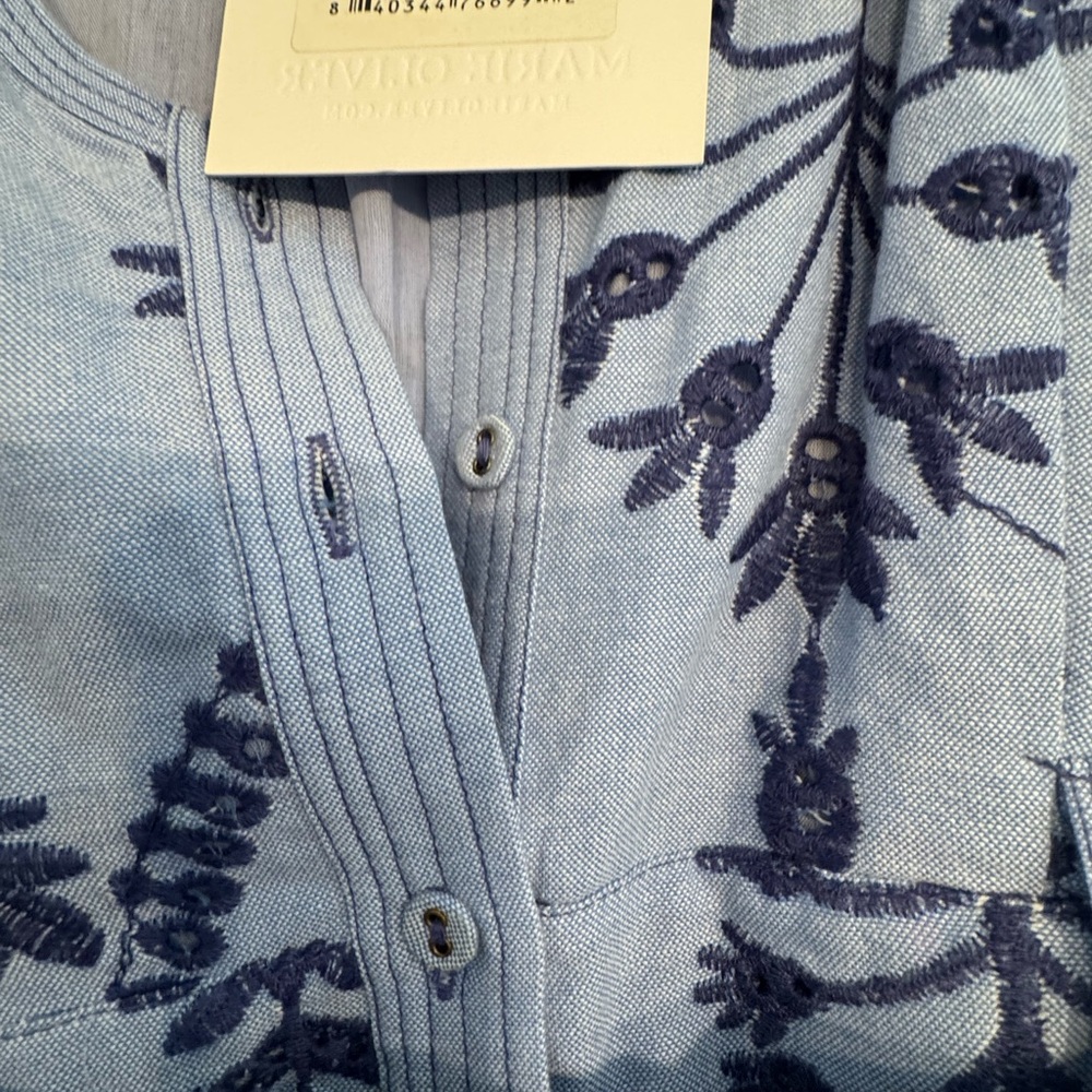 Marie Oliver Natty Embroidered Floral Shirtdress - Size 2 - NWT - Picture 8 of 8